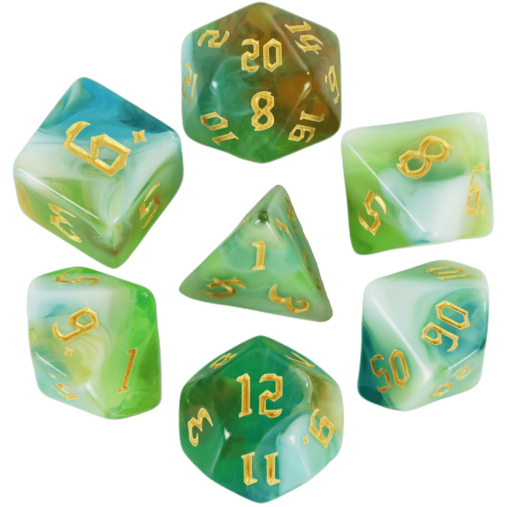 Board Game Font - 7pcs Board Game Dice Set Retro