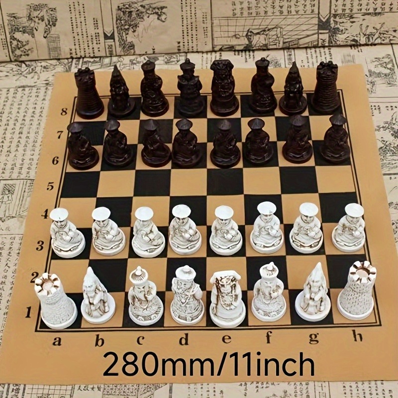 Board Game Vintage - Vintage Chess Set PU Leather Board