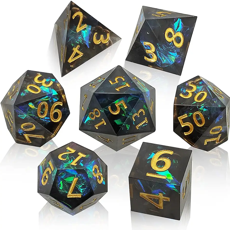 Board Game Roleplay - 7PCS resin sharp polyhedral dice set