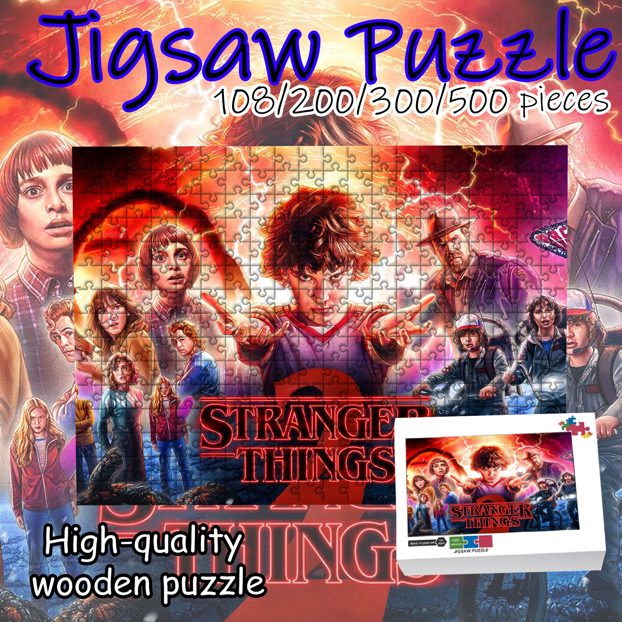 Board Game Fun - Stranger Things Jigsaw Puzzle 108/200/300/500 Pieces