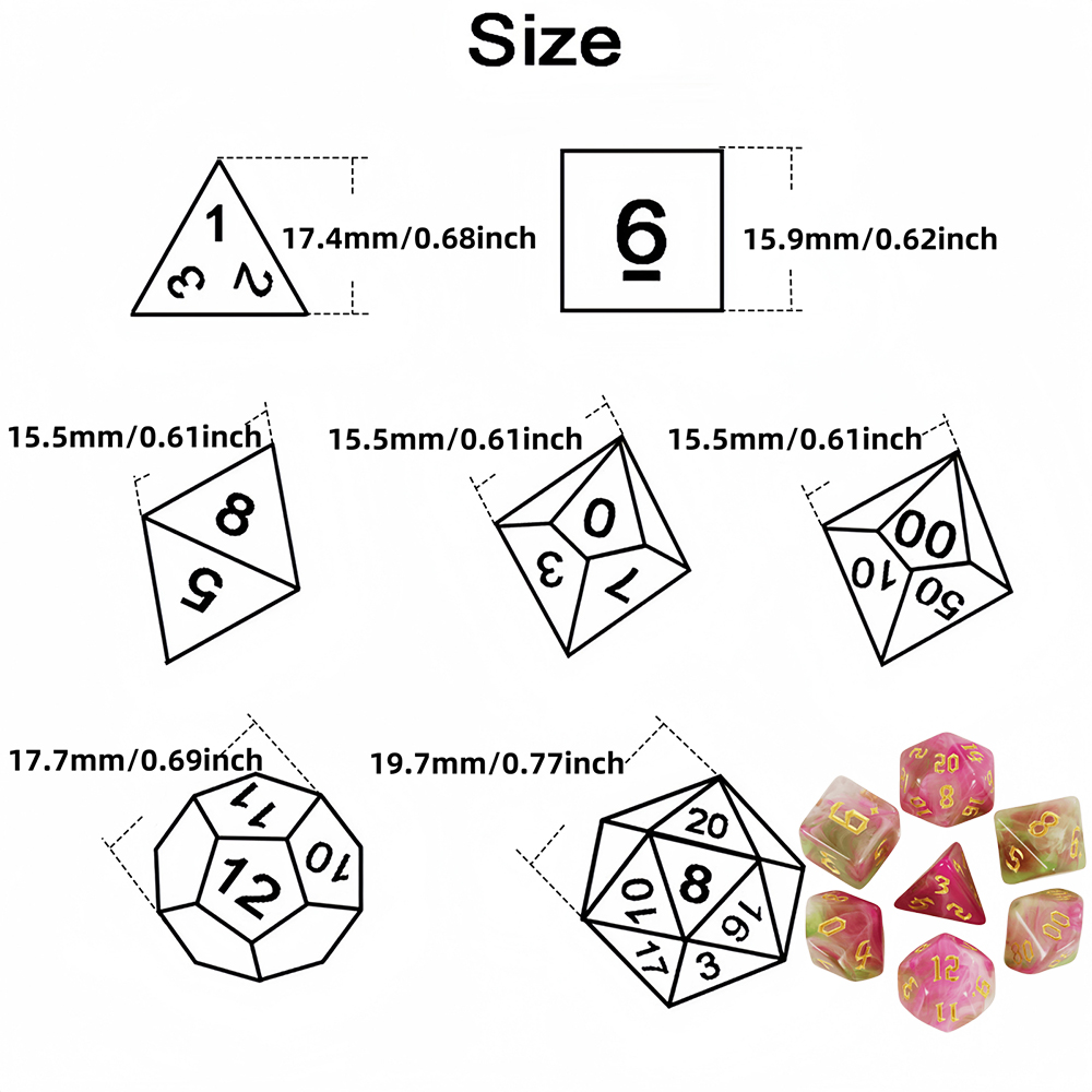 7pcs Board Game Dice Set Retro – Board Game Font recenzja i cena