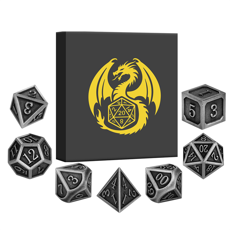 7pcs/set Metal Polyhedral Dice – Board Game Roleplay recenzja i cena