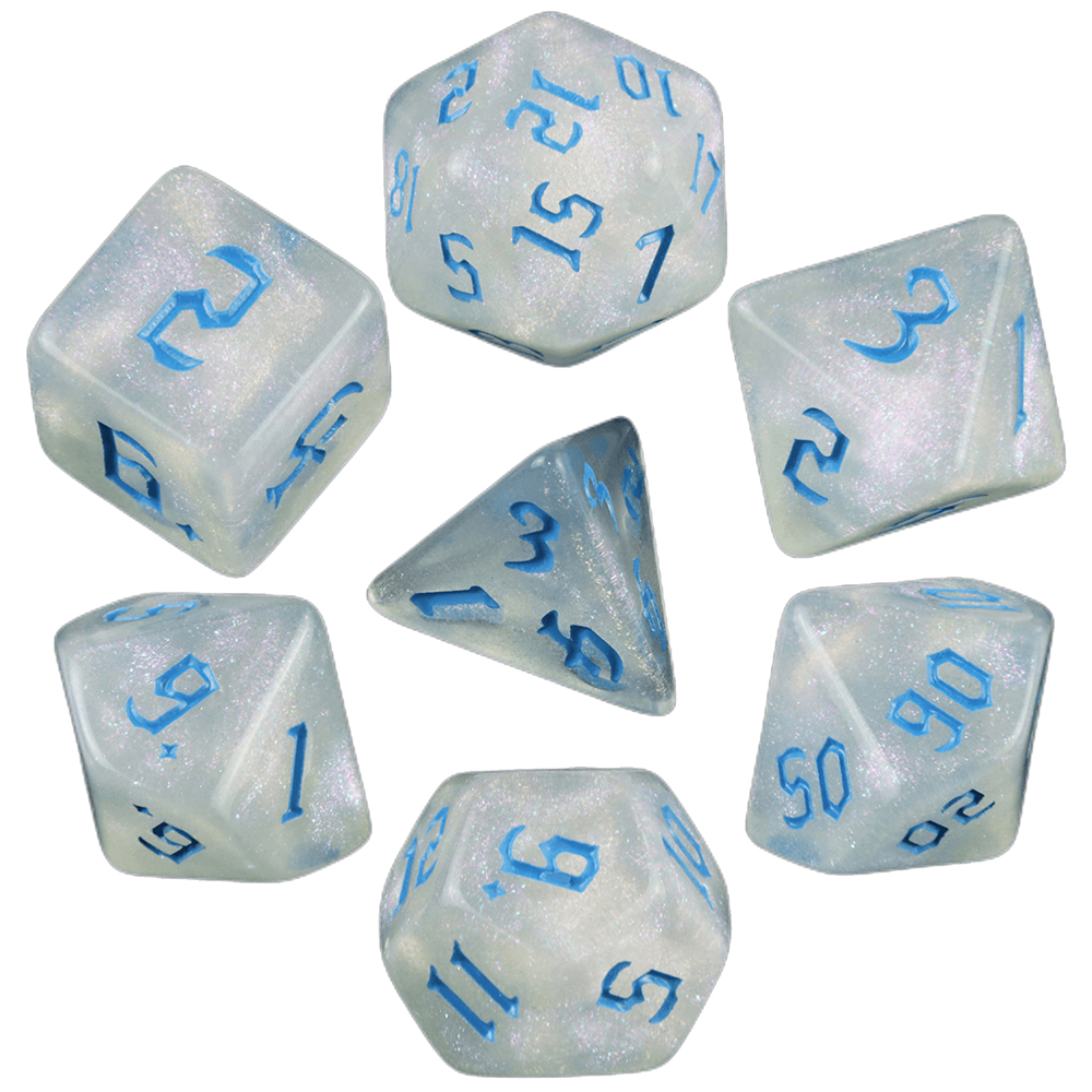 Glitter Polyhedral Dice Set 7p – Board Game Font recenzja i cena