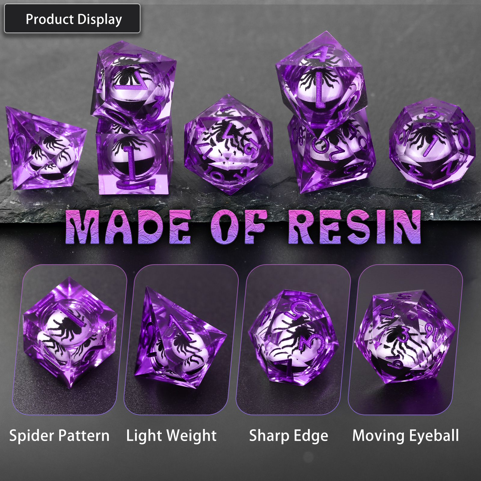 Resin DND Dice Set Spider Dice – Board Game Roleplay recenzja i cena