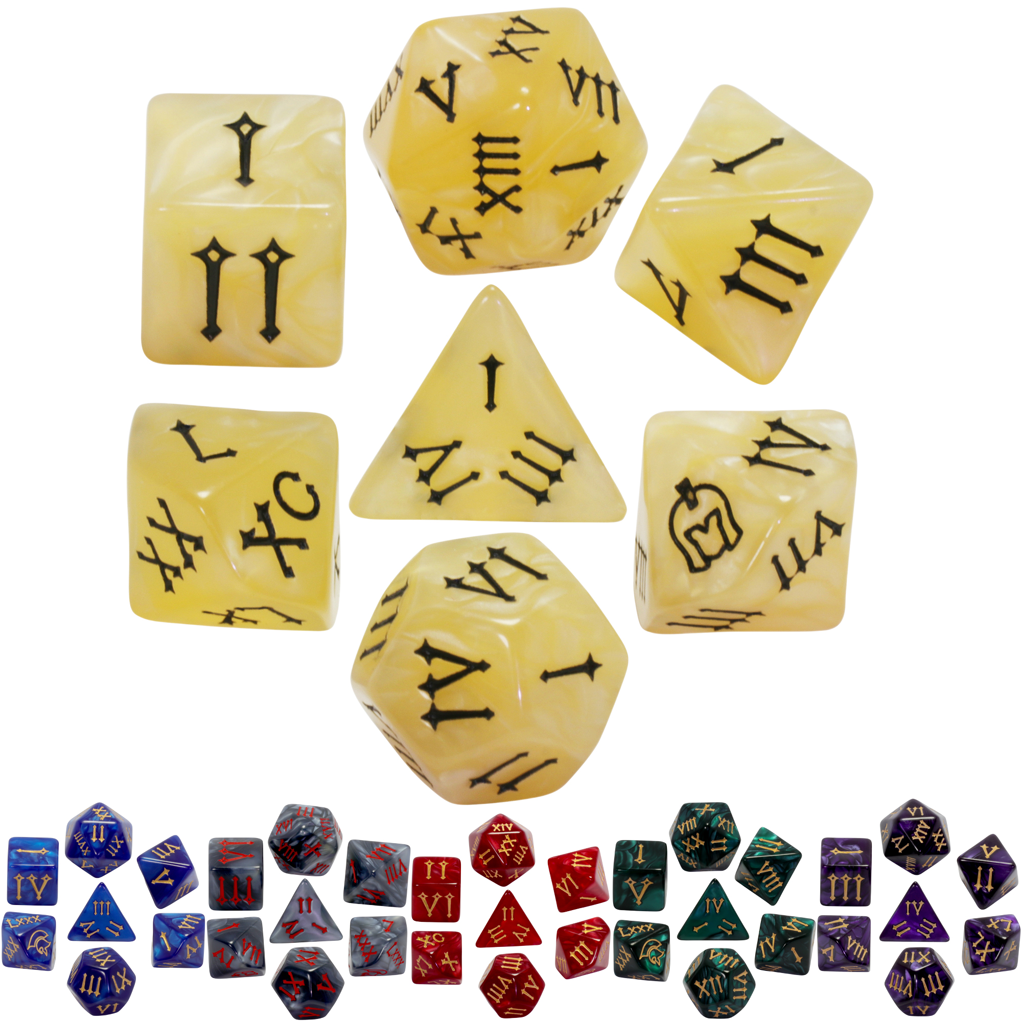 Polyhedral Dice Set 7pcs Table – Board Game Font recenzja i cena