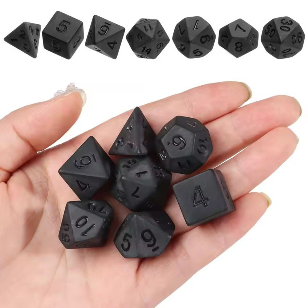 7pcs/set New Black Dices, Poly – Board Game Font recenzja i cena