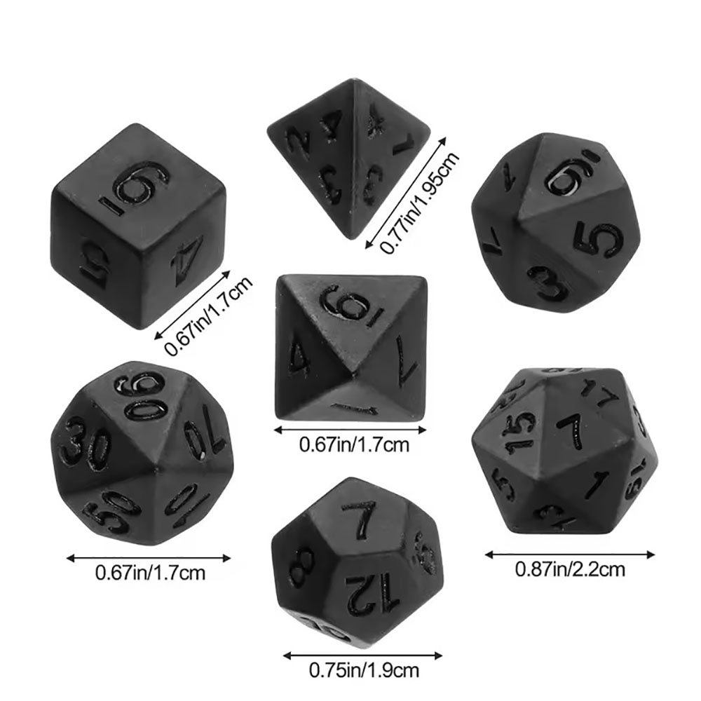 7pcs/set New Black Dices, Poly – Board Game Font recenzja i cena