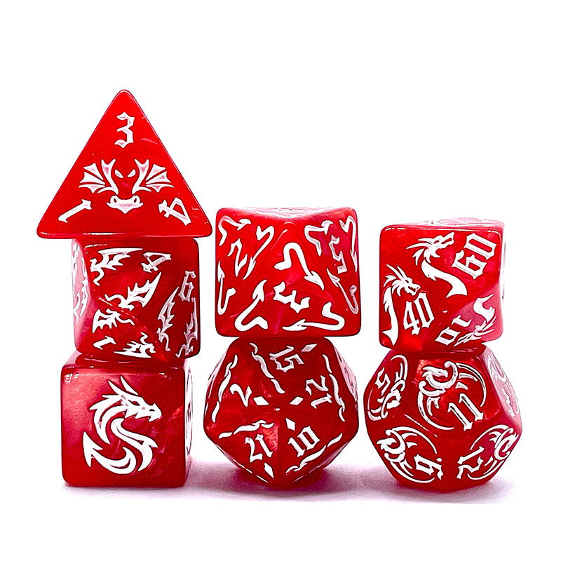7 Pcs of New Red Colors Dice P – Board Game Font recenzja i cena