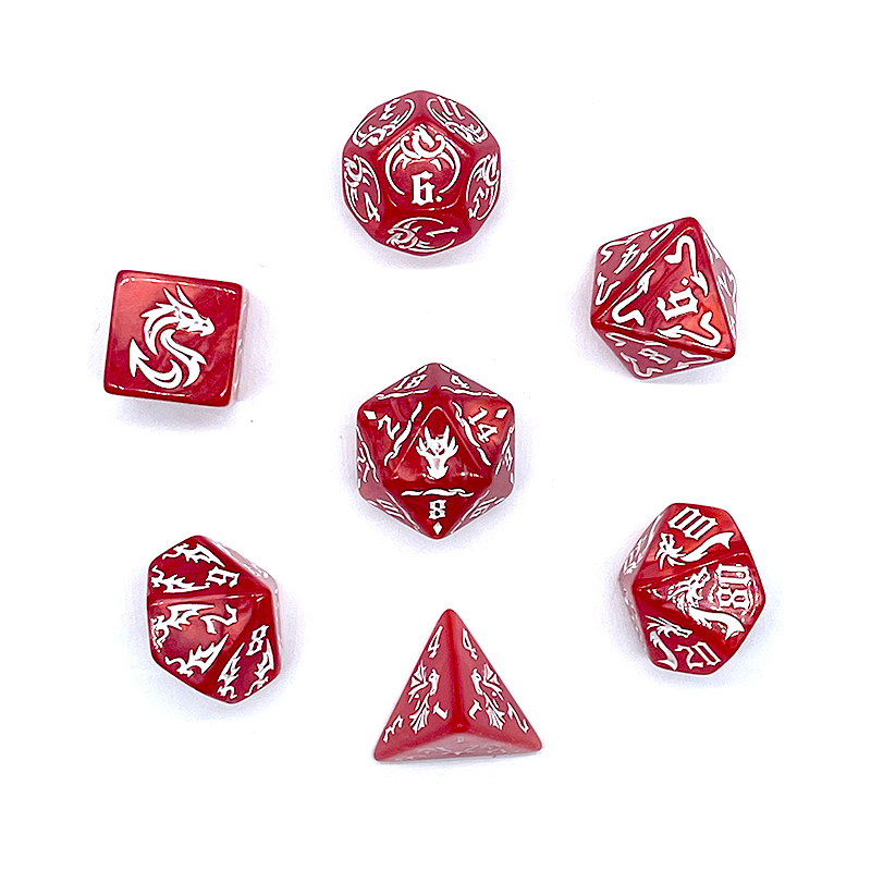 7 Pcs of New Red Colors Dice P – Board Game Font recenzja i cena