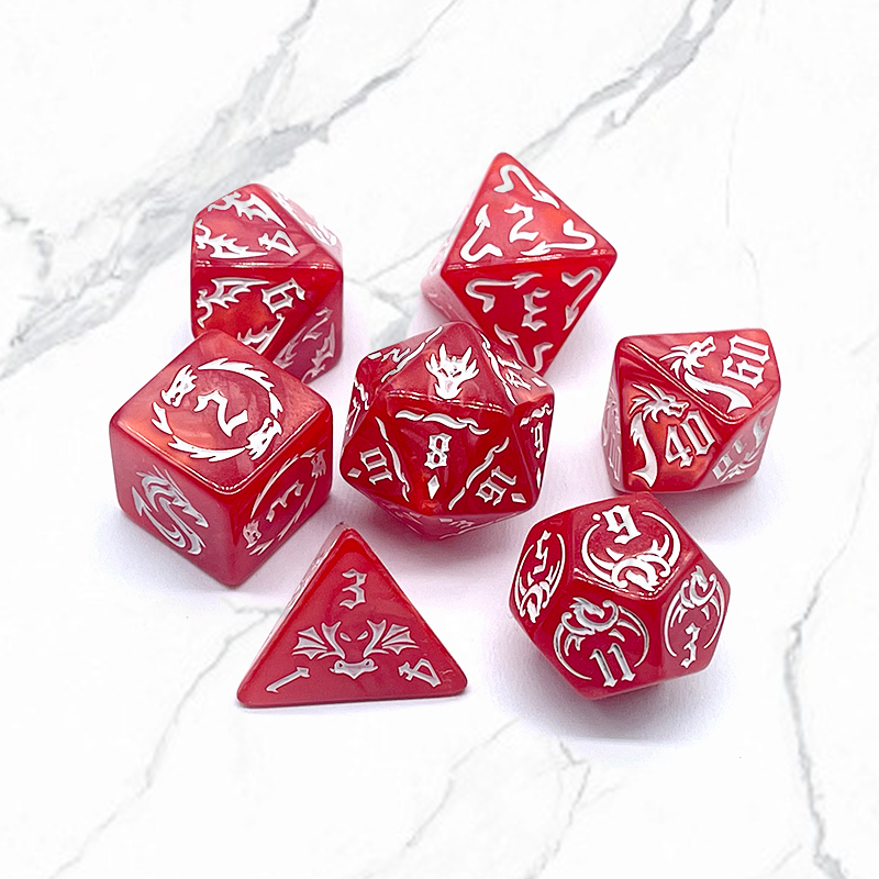 7 Pcs of New Red Colors Dice P – Board Game Font recenzja i cena