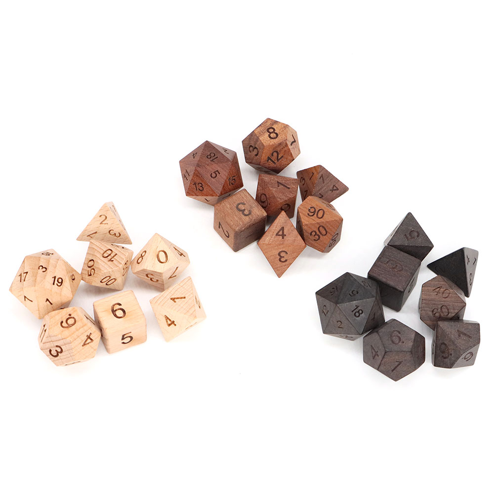 7Pcs/Set Wooden Dice d4-d20 Po – Board Game Roleplay recenzja i cena