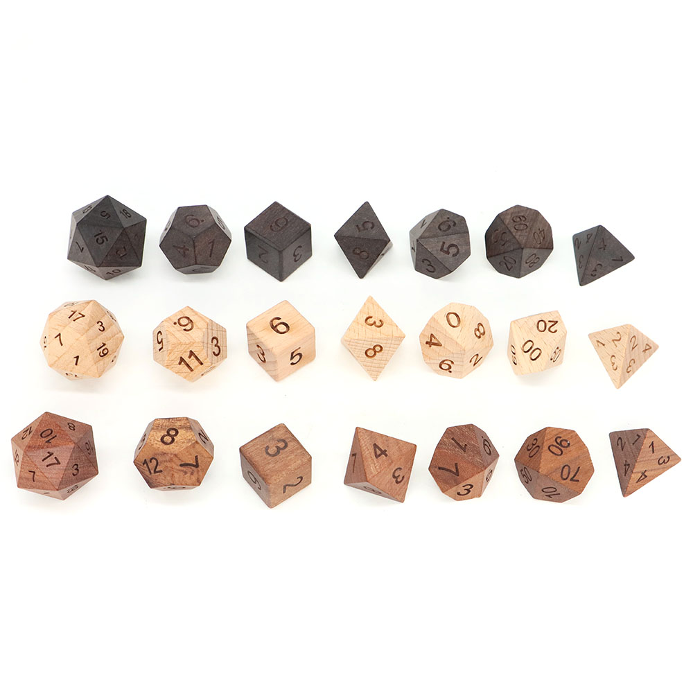 7Pcs/Set Wooden Dice d4-d20 Po – Board Game Roleplay recenzja i cena